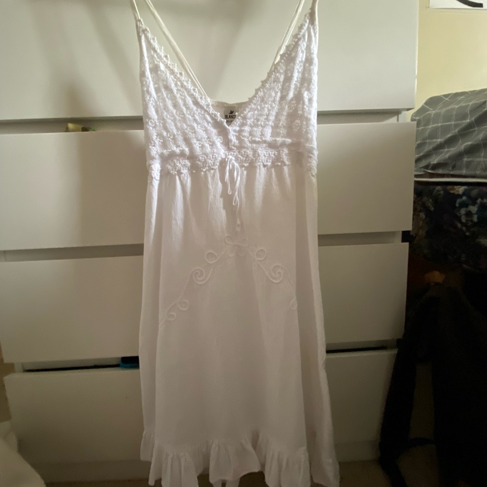 100% Cotton White Beach Dress